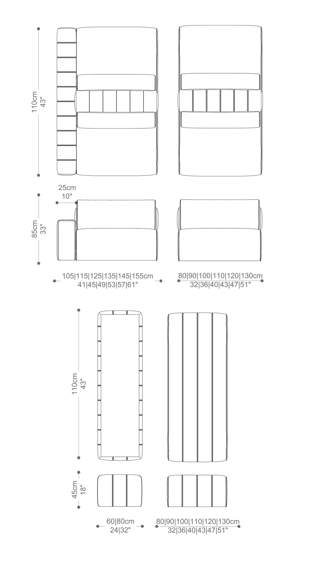 Imagem das dimensões completas do produto